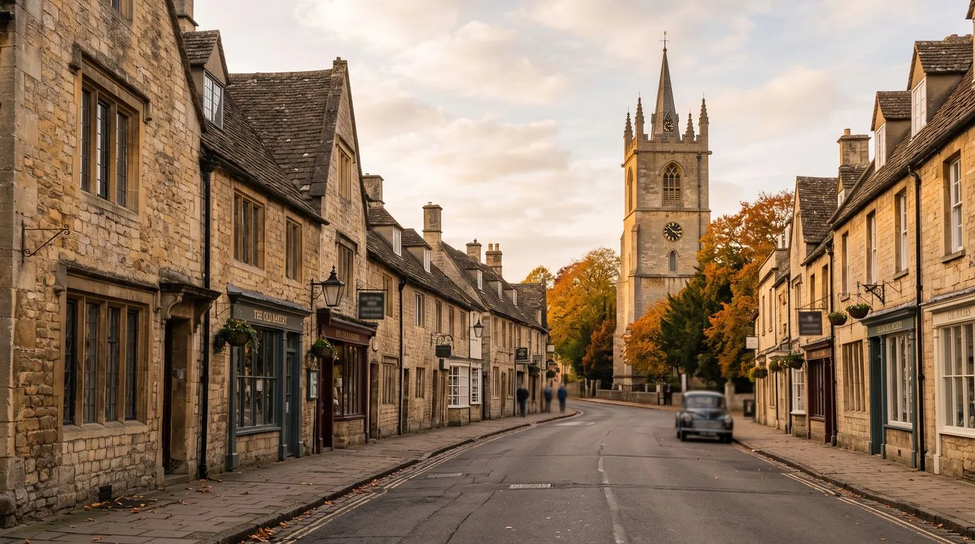 Stone buildings on a Wiltshire high street